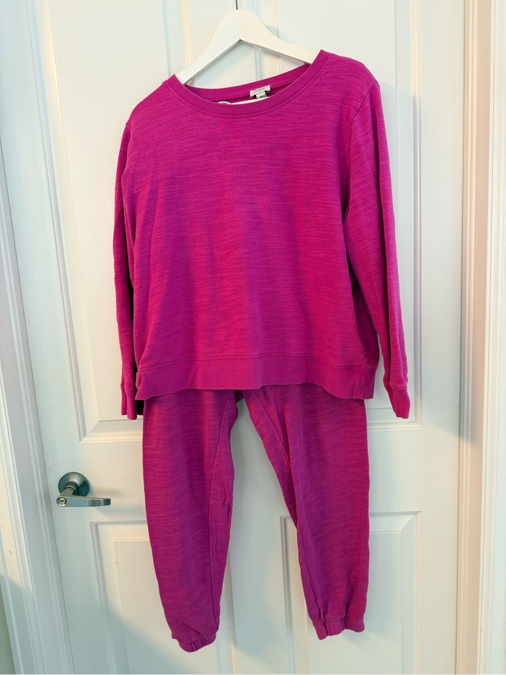 J. Crew Women's Two-Piece Sweat Set in Bright Magenta